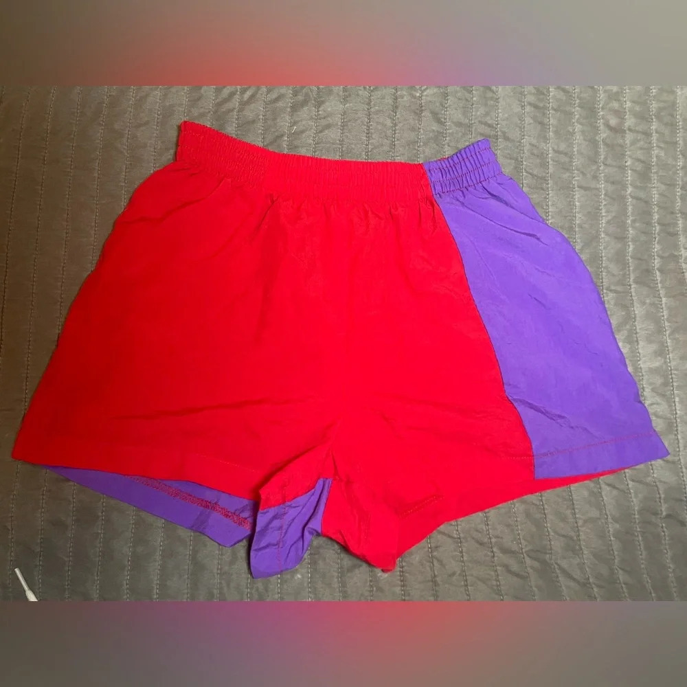 Urban Renewal‎ Red Purple Colorblock Reworked Shorts size XS - Picture 3 of 9